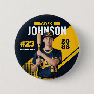 Baseball Player Senior Night Custom Photo Sports 6 Cm Round Badge