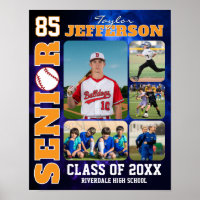 Baseball Player Senior Night Sports Photo Collage