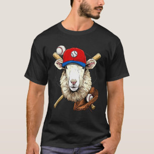 Baseball Player Sheep Lamb Pitcher Catcher Basebal T-Shirt