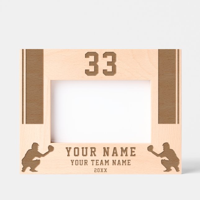 Baseball Player Silhouette Sports Etched Frames (Front)