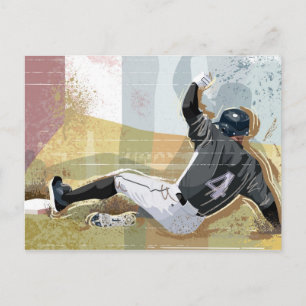 Baseball Player Sliding 2 Postcard