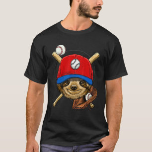 Baseball Player Sloth  Pitcher Catcher Baseball Co T-Shirt