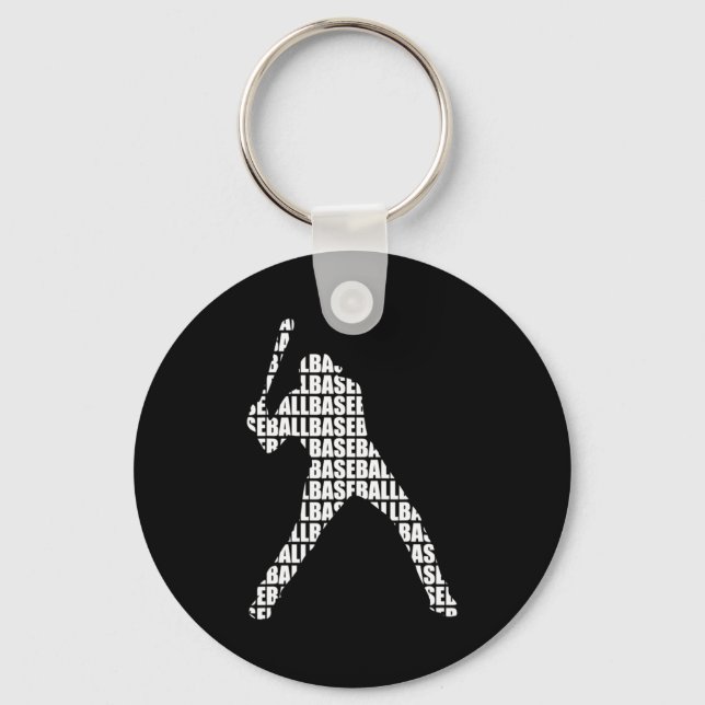 Baseball Player Softball Player Team Sport Funny T Key Ring (Front)