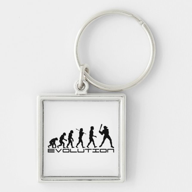 Baseball Player Sport Evolution Art Key Ring (Front)