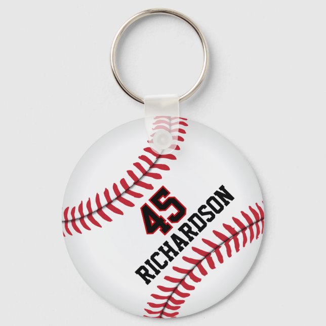 Baseball Player Sport Key Ring (Front)