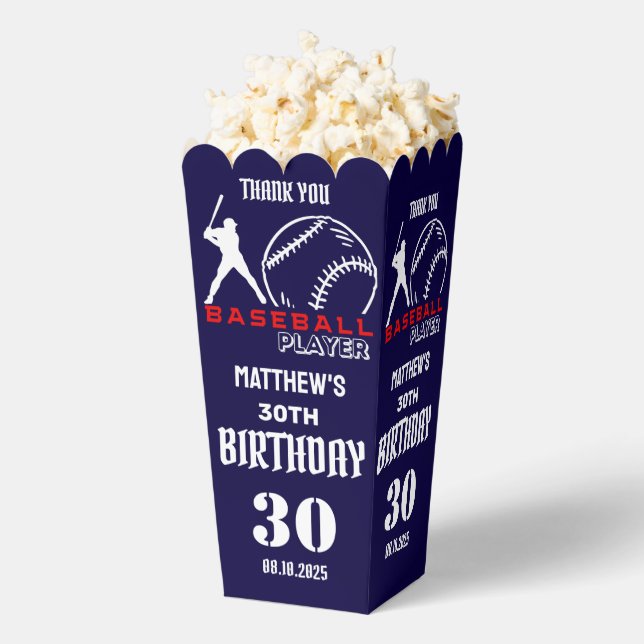 Baseball Player, Team, Birthday Favour Box (Popped)