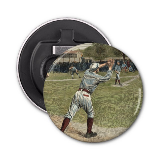 Baseball Player Thrown Out at Second Base Bottle Opener (Front)