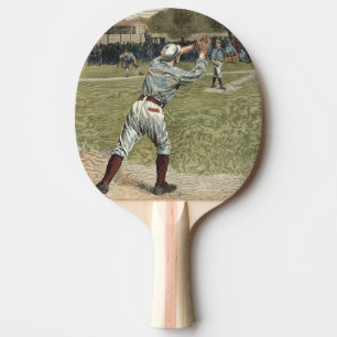 Baseball Player Thrown Out at Second Base Ping Pong Paddle