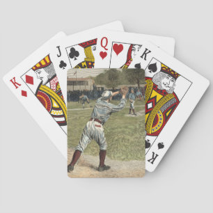Baseball Player Thrown Out at Second Base Playing Cards