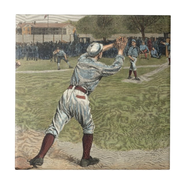 Baseball Player Thrown Out at Second Base Tile (Front)