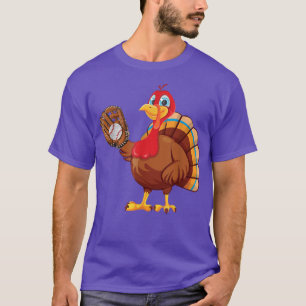 Baseball Player Turkey Funny Thanksgiving Day T-Sh T-Shirt