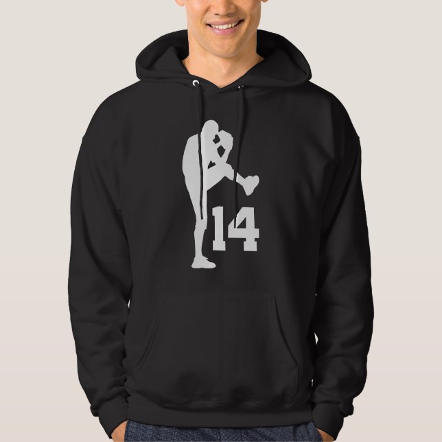 Baseball Player Uniform Number 14 Gift Hoodie (Front)