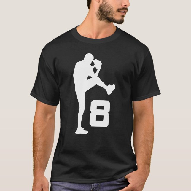 Baseball Player Uniform Number 8 T-Shirt (Front)