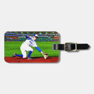 Baseball Player With Your Name Or Monogram Luggage Tag