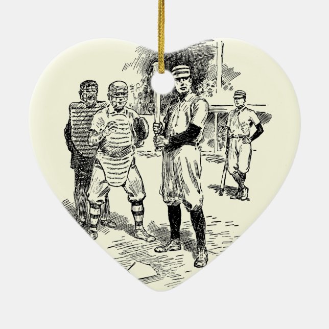 Baseball:Players Ceramic Tree Decoration (Back)