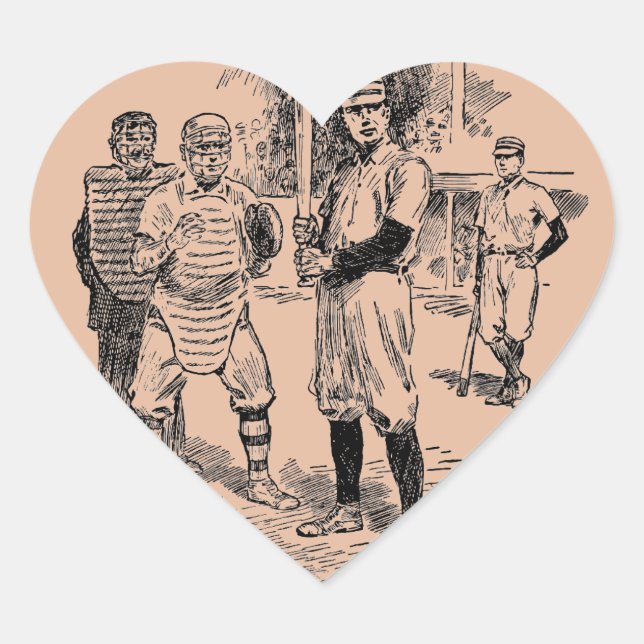 Baseball:Players Heart Sticker (Front)