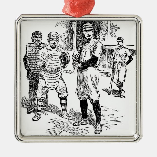 Baseball:Players Metal Tree Decoration (Front)