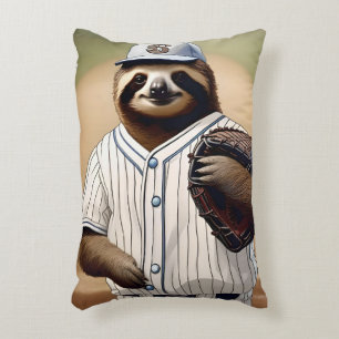 Baseball Playing Sloth,  Decorative Cushion