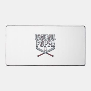 Baseball Poppa Vintage Engraving Shirt Design_1 Desk Mat