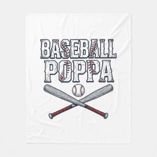 Baseball Poppa Vintage Engraving Shirt Design_1 Fleece Blanket