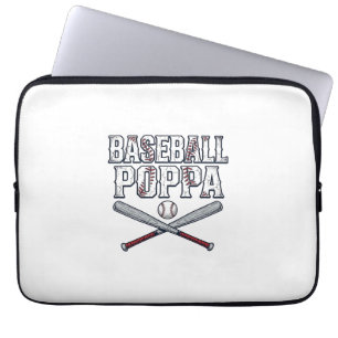 Baseball Poppa Vintage Engraving Shirt Design_1 Laptop Sleeve