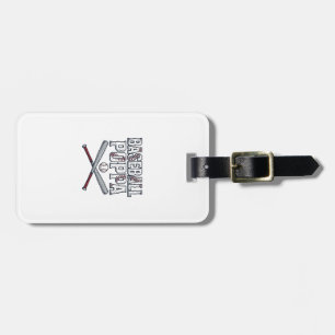 Baseball Poppa Vintage Engraving Shirt Design_1 Luggage Tag