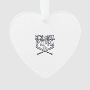 Baseball Poppa Vintage Engraving Shirt Design_1 Ornament