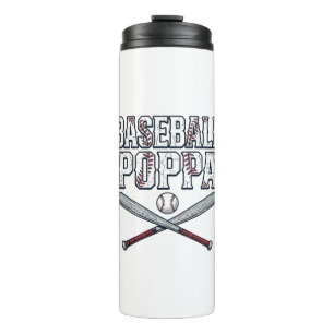 Baseball Poppa Vintage Engraving Shirt Design_1 Thermal Tumbler