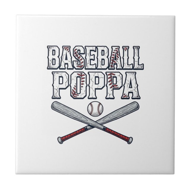 Baseball Poppa Vintage Engraving Shirt Design_1 Tile (Front)