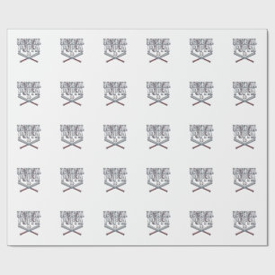 Baseball Poppa Vintage Engraving Shirt Design_1 Wrapping Paper