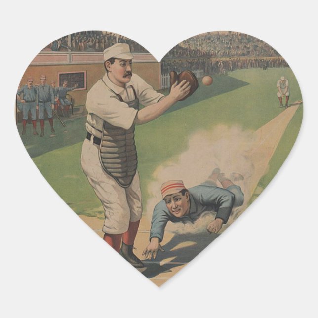 Baseball Poster Heart Sticker (Front)