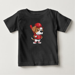 Baseball Puppy Cartoon Baby T-Shirt