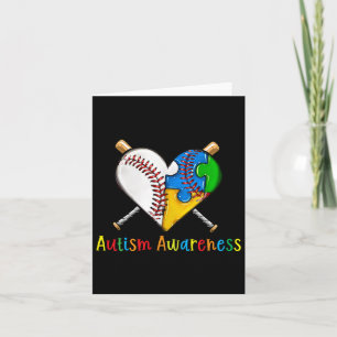 Baseball Puzzle Heart Autism Awareness Month Sport Card