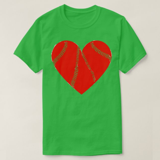 baseball red heart T-Shirt (Design Front)