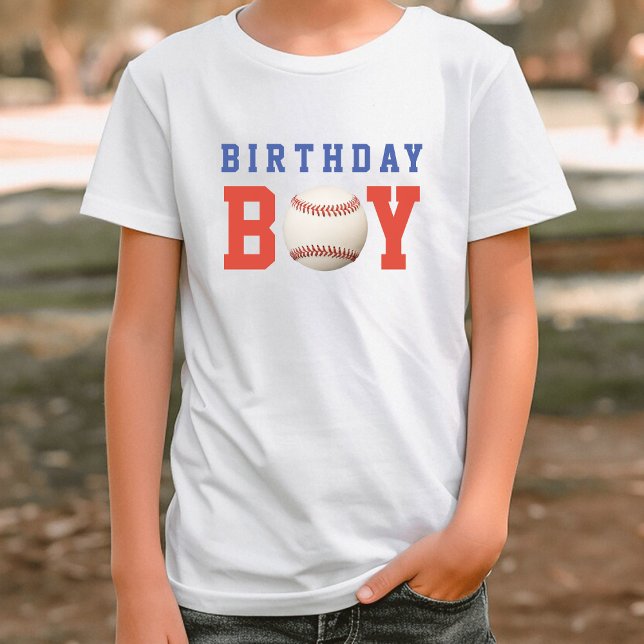 Baseball Red White & Blue Boy Birthday Party T-Shirt (Baseball Red White & Blue Boy Birthday Party T-Shirt)