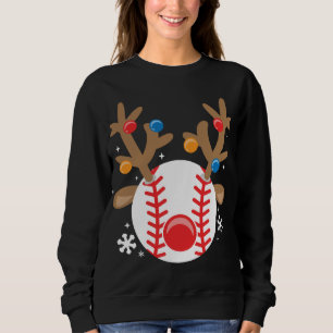 Baseball Reindeer Funny Christmas Sweatshirt