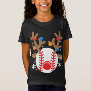 Baseball Reindeer Funny Cute Boy Christmas T-Shirt