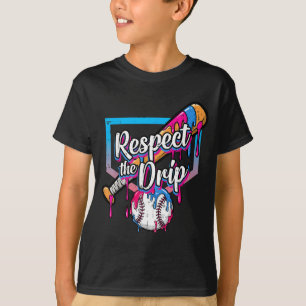 Baseball respect the drip ice cream boys kids T-Shirt