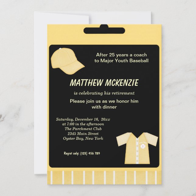 Baseball Retirement Invitation (Front)