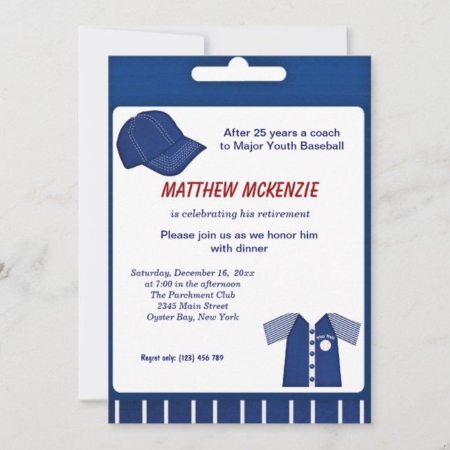 Baseball Retirement Invitation (Front)