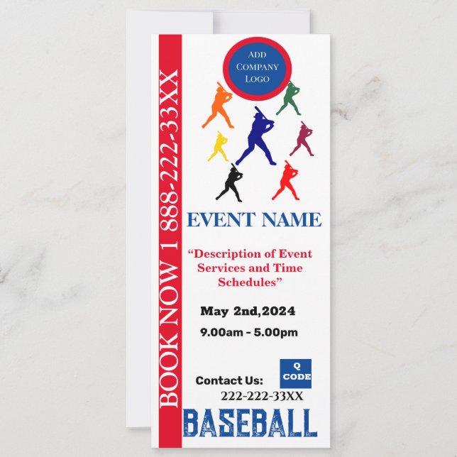 BASEBALL  RETRACTABLE BANNER INVITATION (Front)