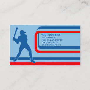 baseball : retro style : business card