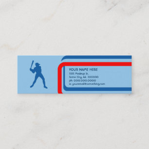 baseball : retro style : mini business card