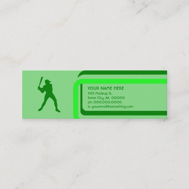 baseball : retro style : mini business card (Front)