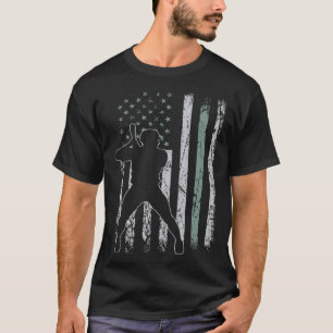 Baseball Retro USA Flag Cricket 4th of July Baseba T-Shirt