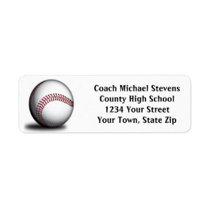 Baseball Return Address Labels