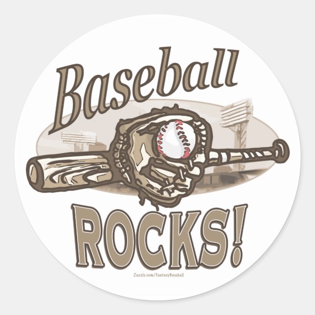 Baseball Rocks! Sticker (Front)