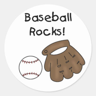 Baseball Rocks T-shirts and Gifts Classic Round Sticker