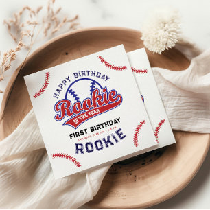 baseball Rookie of the Year 1st birthday Napkin