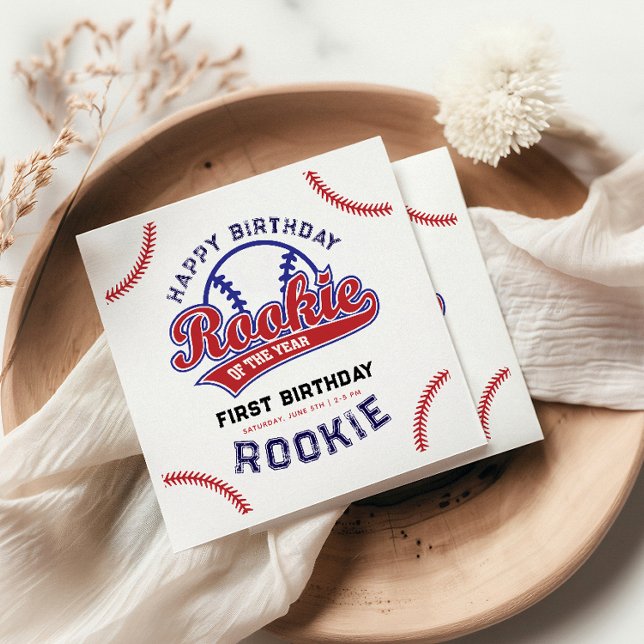 baseball Rookie of the Year 1st birthday Napkin (Creator Uploaded)